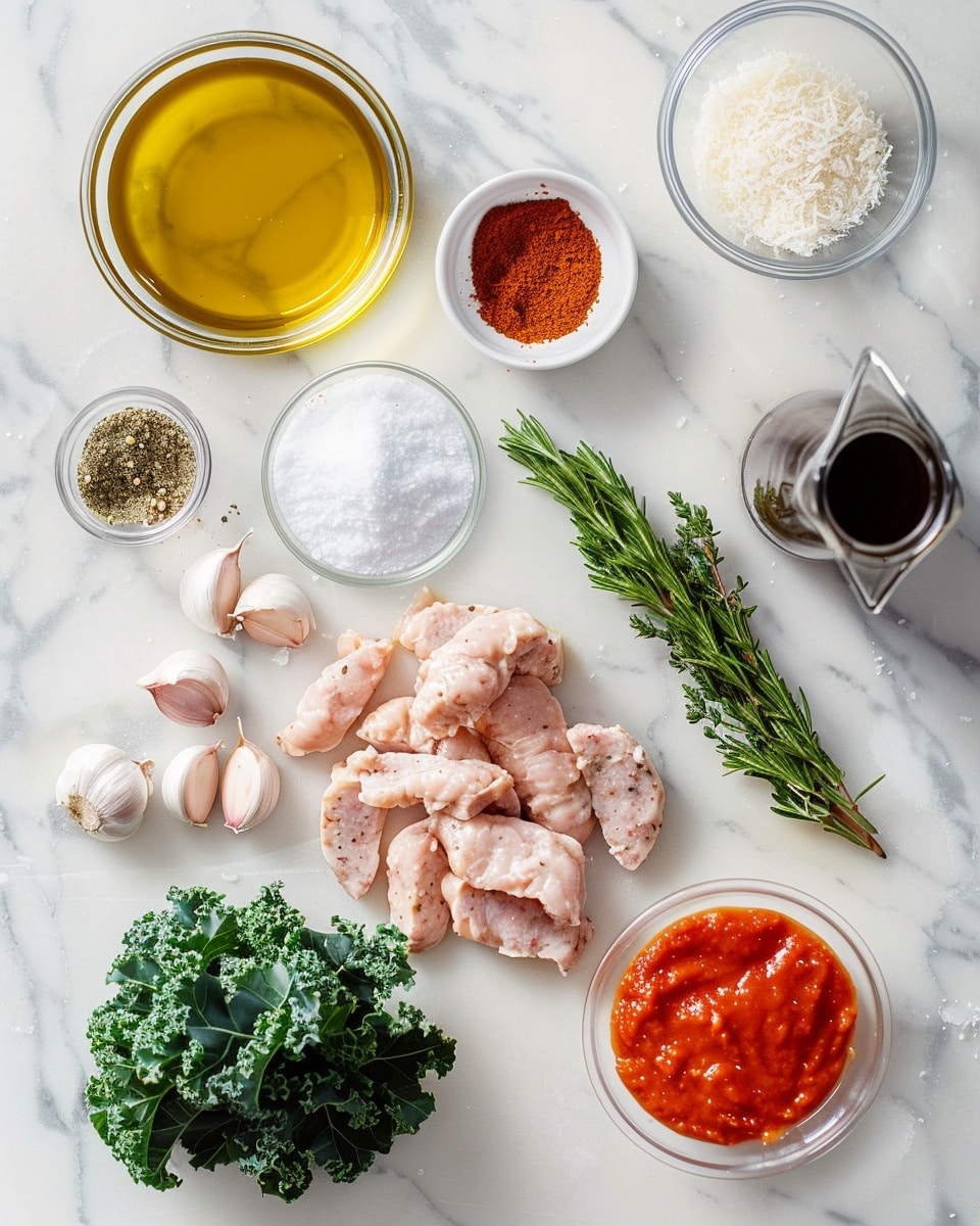 Single white plate with a generous portion of chicken, white beans, and spinach casserole topped with golden toasted breadcrumbs and sprinkled parmesan cheese, close-up angled shot revealing the rich tomato sauce soaking the tender chicken pieces and fluffy beans, layers of fresh spinach peeking through, garnished with fresh rosemary sprigs, served on white marble surface with natural lighting, styled as a ready-to-eat plated serving, photo taken with an iphone --ar 4:5 --v 7