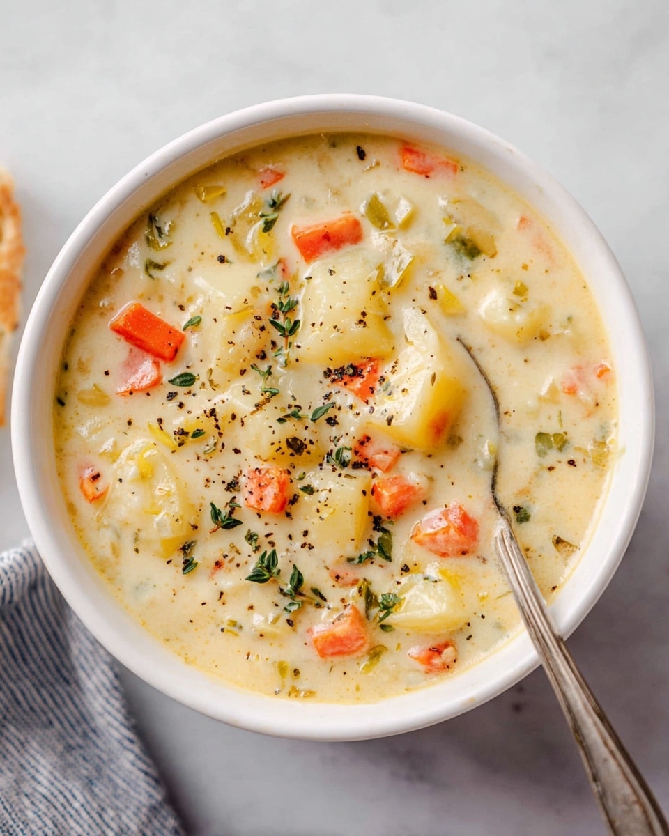 Creamy Cauliflower Soup with Cheddar and Fresh Herbs Recipe