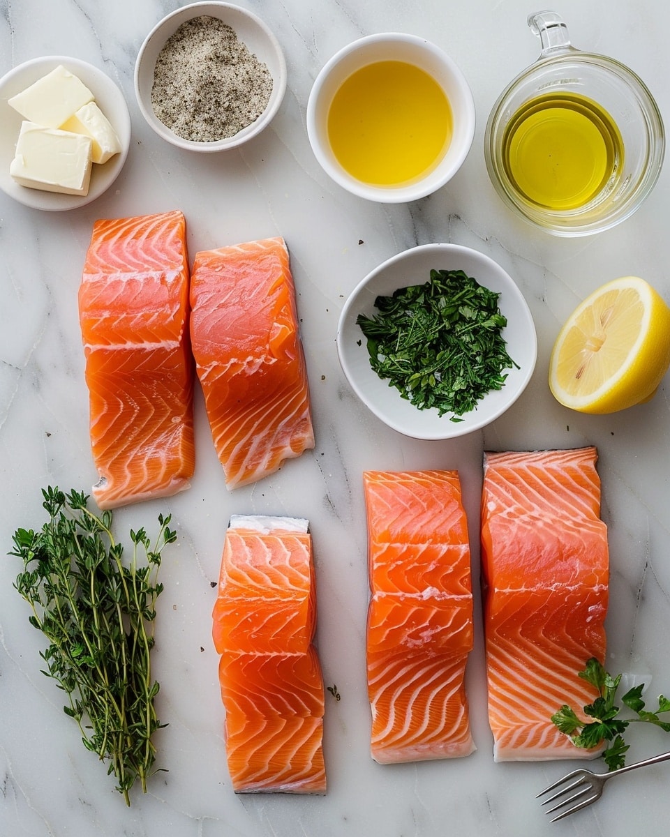 Single white plate with one perfectly cooked, golden-brown seasoned salmon fillet showing flaky interior texture, close-up angled shot emphasizing the moist, tender layers of the fish, garnished delicately with fresh herbs, placed on a white marble surface under natural lighting, styled as a ready-to-eat individual serving from a food blog, photo taken with an iphone --ar 4:5 --v 7