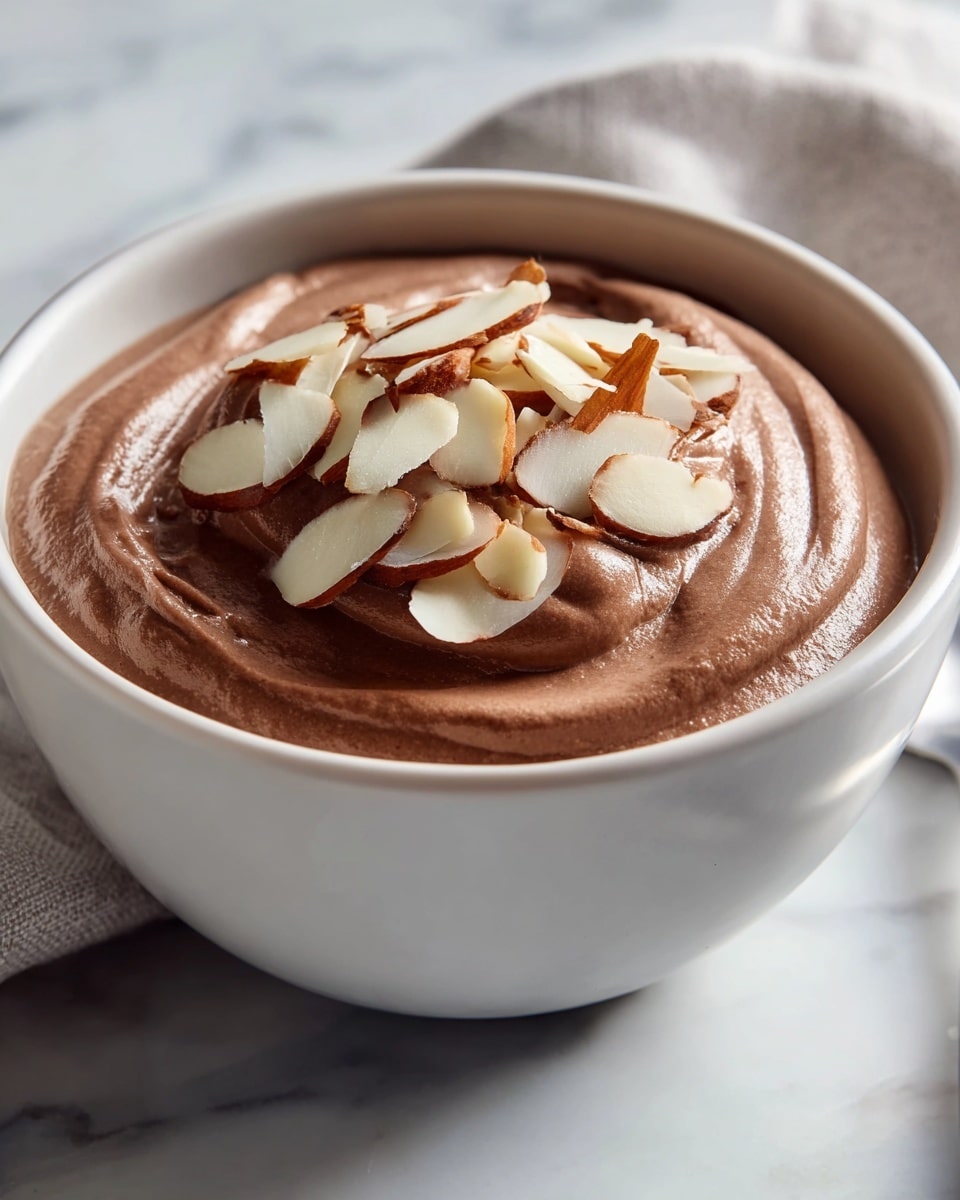 Entire cheesecake displayed on a large white round plate, featuring a smooth, glossy milk chocolate topping evenly covering the whole cheesecake, garnished with a neat cluster of whole almond slices gently arranged in the center, photographed from above on a white marble background with natural lighting, styled as a hero food magazine shot, photo taken with an iphone --ar 4:5 --v 7