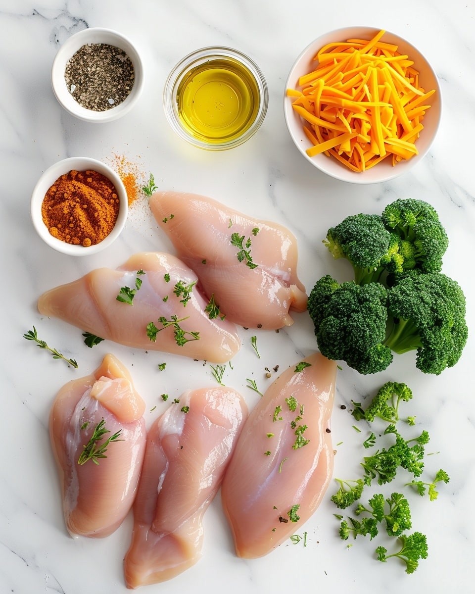 Single white plate holding one square portion of broccoli and chicken casserole topped with melted golden mozzarella cheese, angled to reveal a thick interior with chunks of tender chicken, vibrant green broccoli florets, and creamy sauce binding the layers, all garnished with finely chopped fresh parsley, placed on a white marble surface with soft natural lighting, styled as a ready-to-eat plated serving from a food blog, photo taken with an iphone --ar 4:5 --v 7