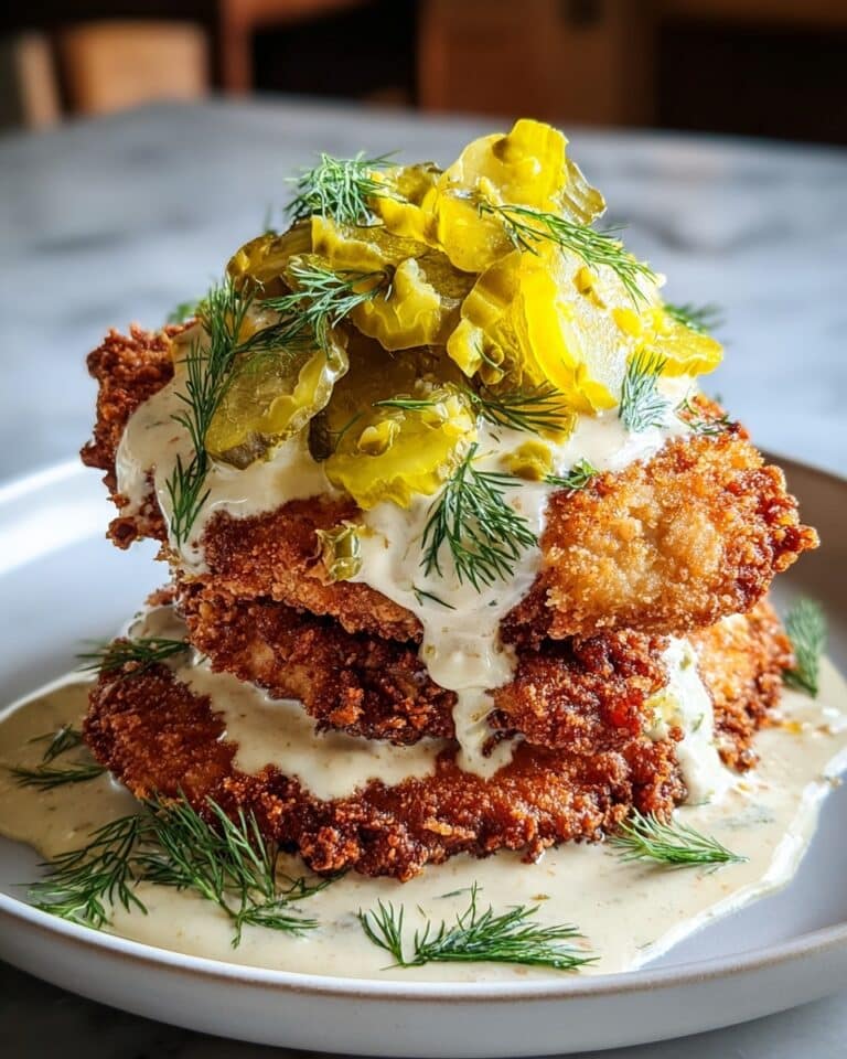 Crispy Dill Pickle Chicken with Creamy Dill Sauce Recipe