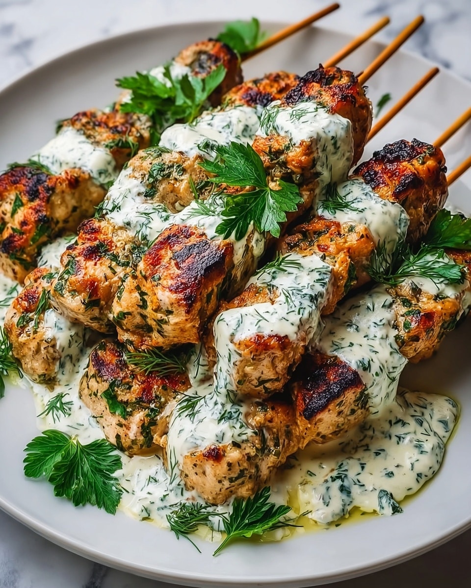 Chicken Kofta with Garlicky Yogurt Sauce Recipe