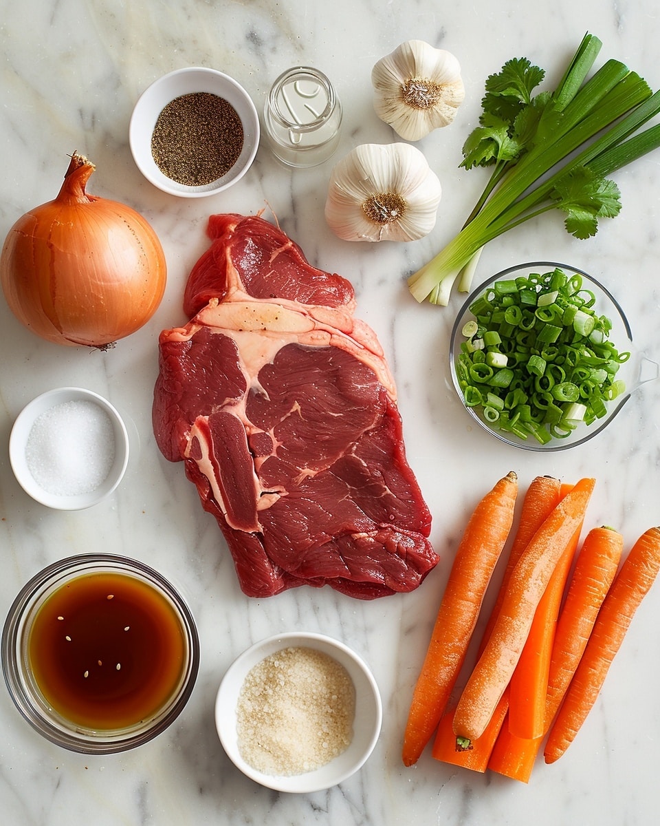 Single white bowl with a close-up of a hearty serving of braised shredded beef stew over fluffy white rice, showcasing tender meat fibers soaked in rich, dark savory sauce with visible chunks of carrots and celery, topped with fresh chopped cilantro for a pop of green, angled to emphasize the depth and texture of the stew, placed on a white marble surface with natural lighting, styled like a cozy food blog presentation, photo taken with an iphone --ar 4:5 --v 7