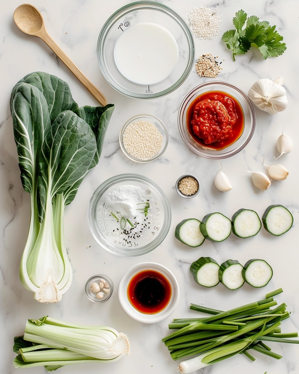 Single white rectangular plate featuring one generous portion of cheesy baked dumplings in a creamy, spicy orange sauce, close-up angled view showing tender dumpling wrappers soaked in sauce with a visible layer of melted cheese beneath, garnished with chopped green onions, sesame seeds, and fresh cilantro leaves, resting on a pristine white marble surface, natural light enhancing the rich textures and vibrant colors, intimate plated serving photo taken with an iphone --ar 4:5 --v 7