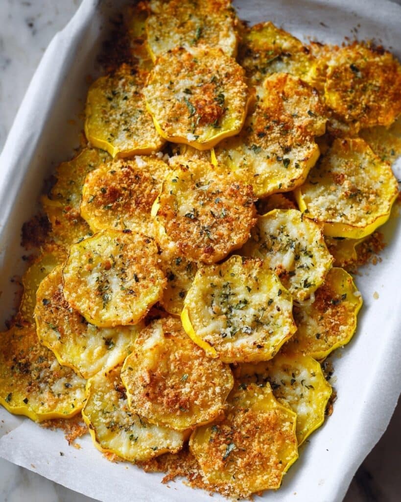 Crispy Garlic Parmesan Squash Chips Recipe