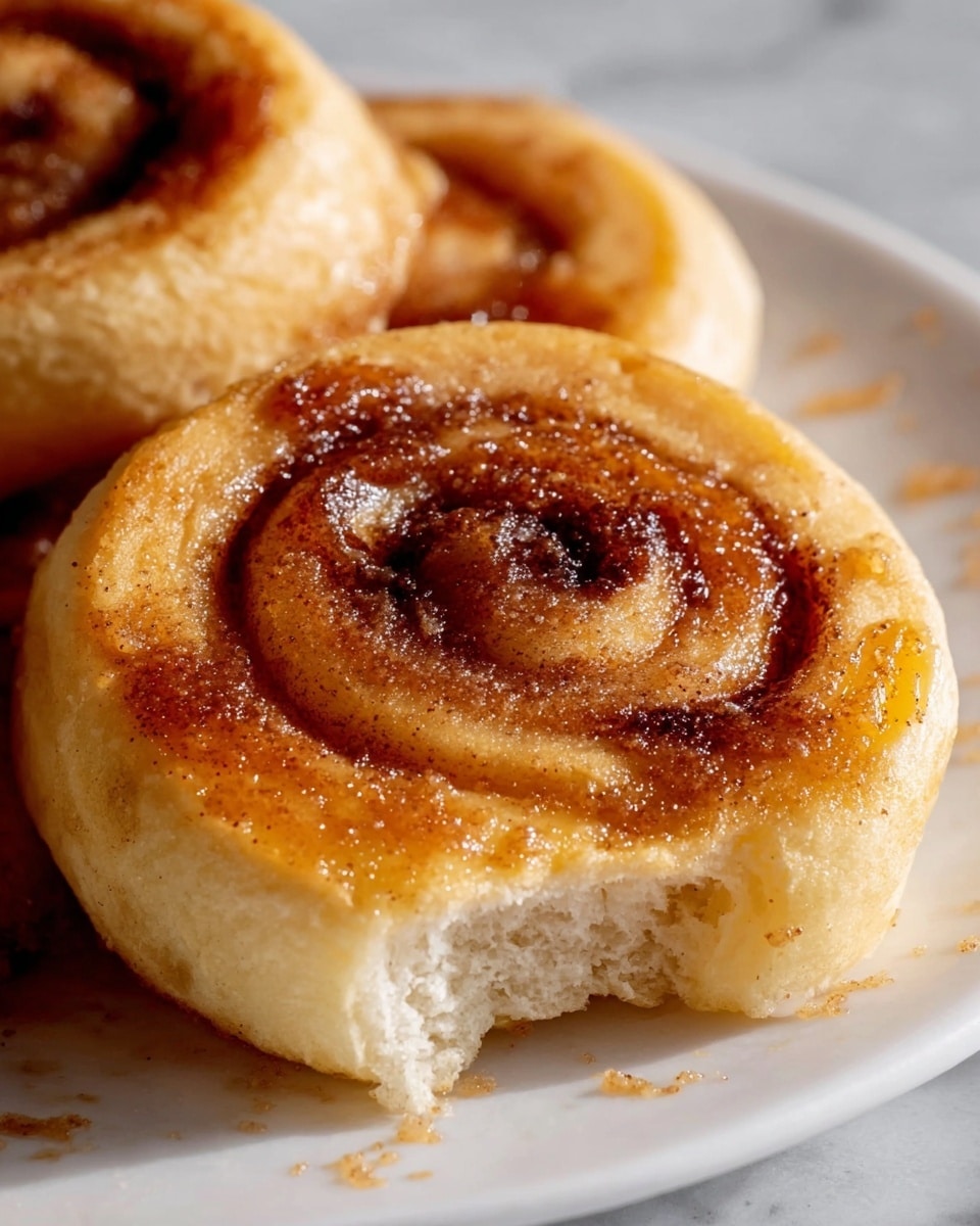 White serving plate filled with a full batch of golden brown cinnamon rolls, each with a glossy, caramelized cinnamon sugar swirl on top, the soft and fluffy dough perfectly risen and evenly baked, whole dish arranged with several rolls slightly overlapping, photographed from a 3/4 angle on a white marble countertop with natural lighting, professional food magazine style photo taken with an iphone --ar 4:5 --v 7