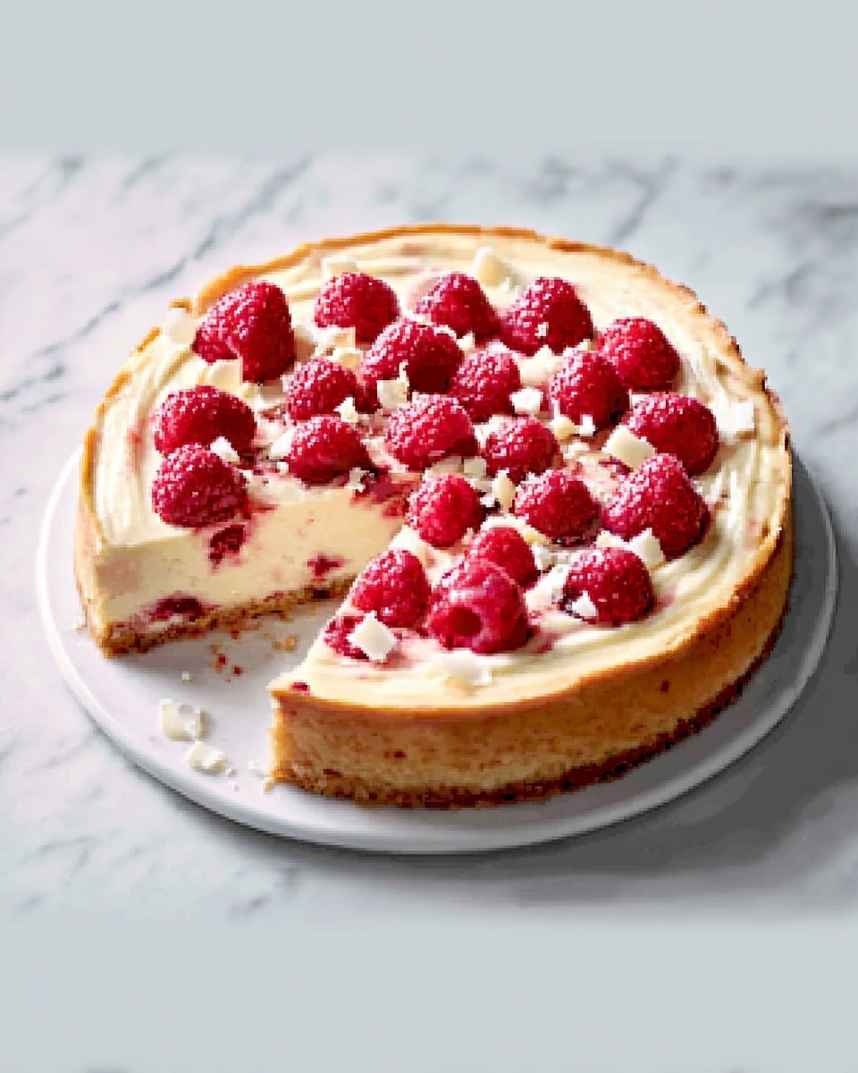 Baked Raspberry, White Chocolate & Lemon Cheesecake Recipe