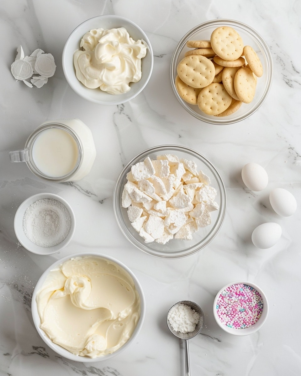Single white plate with one neatly shaped rice ball featuring visible pieces of scrambled egg, diced ham, chopped green onions, and flecks of seaweed and sesame seeds embedded throughout the sticky white rice, close-up angled view revealing the texture and ingredients inside, resting on a clean white marble surface with natural lighting, styled like a food blog shot showing the inviting layers and details of the savory rice ball, photo taken with an iphone --ar 4:5 --v 7