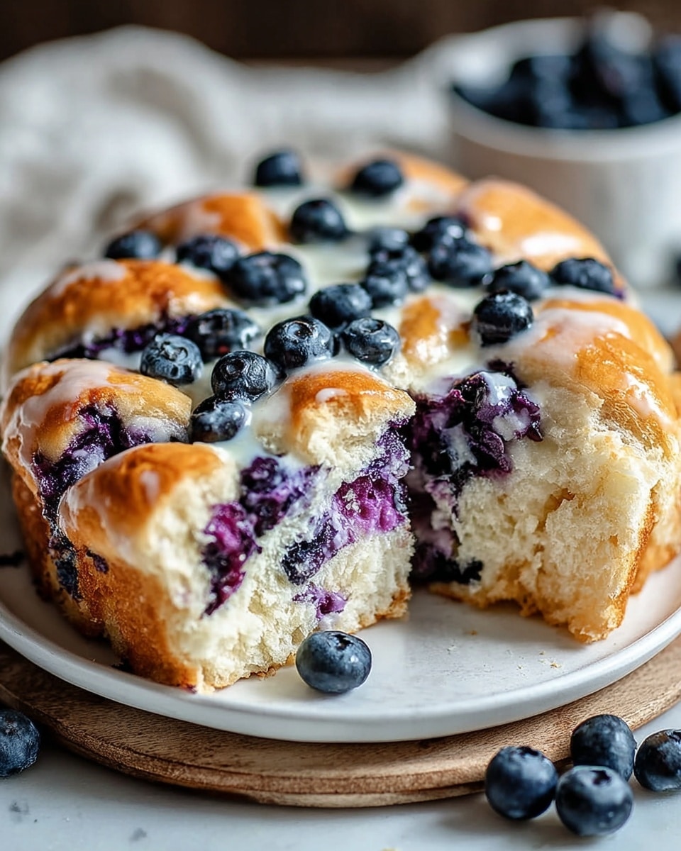 Entire freshly baked blueberry cake on a white ceramic plate, featuring a golden brown top studded generously with plump, juicy blueberries that burst with vibrant purple hues, the soft, fluffy cake showing its perfect rise and light texture, beautifully presented with natural lighting on a white marble countertop, shot from a 3/4 angle in a professional food magazine style, photo taken with an iphone --ar 4:5 --v 7