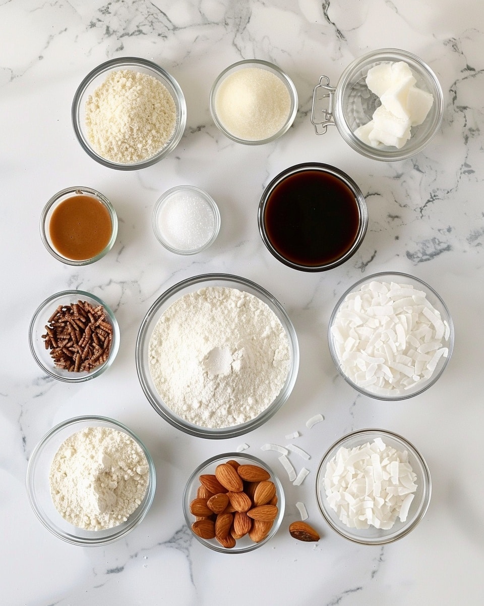 Single white plate with one thick almond cookie centered, close-up angled shot revealing its crumbly texture and sliced almond pieces embedded on top and throughout the cookie, warm golden-brown color with a slightly cracked surface, rustic and inviting, placed on a white marble background under natural lighting, styled as a ready-to-eat single serving from a food blog, photo taken with an iphone --ar 4:5 --v 7