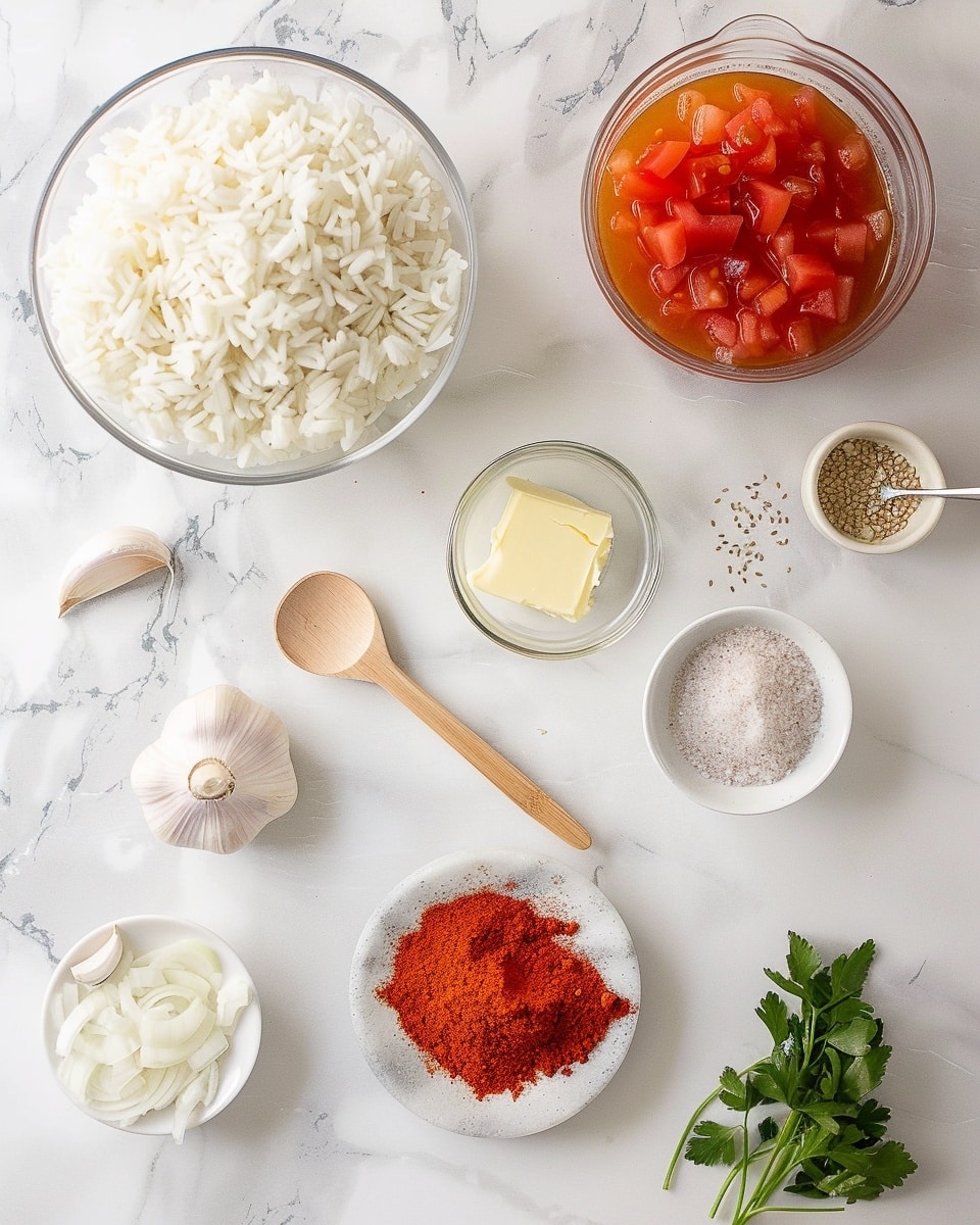 Single white plate featuring one crispy corn taco stuffed with seasoned ground beef, diced fresh tomatoes, onions, and sprinkled cilantro, positioned next to a neatly plated mound of fluffy Mexican rice with bits of red bell pepper and fresh herbs scattered on top, close-up angled shot showcasing the texture of the taco shell and the vibrant colors of the filling, placed on a white marble surface with natural lighting, styled as a ready-to-eat individual serving from a food blog, photo taken with an iphone --ar 4:5 --v 7