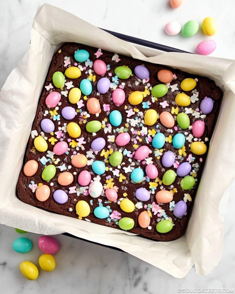 Easter Mini Eggs and Rainbow Marshmallow Fudge Recipe