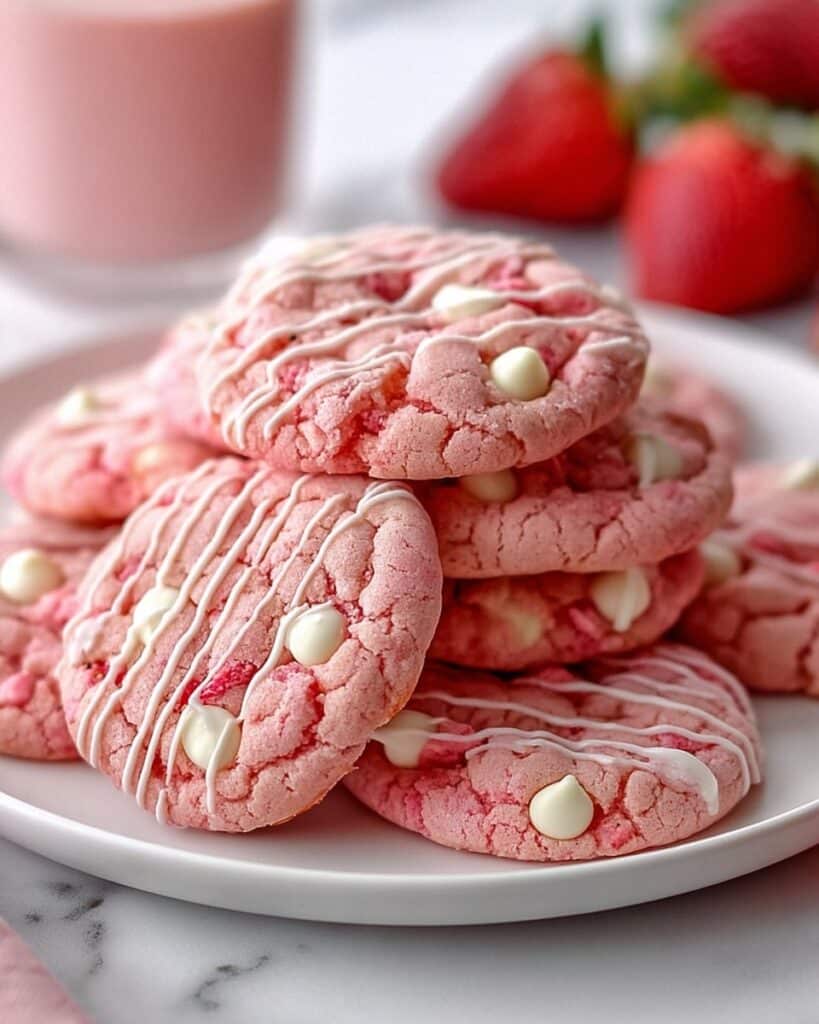 Strawberry Milkshake Cookies Recipe