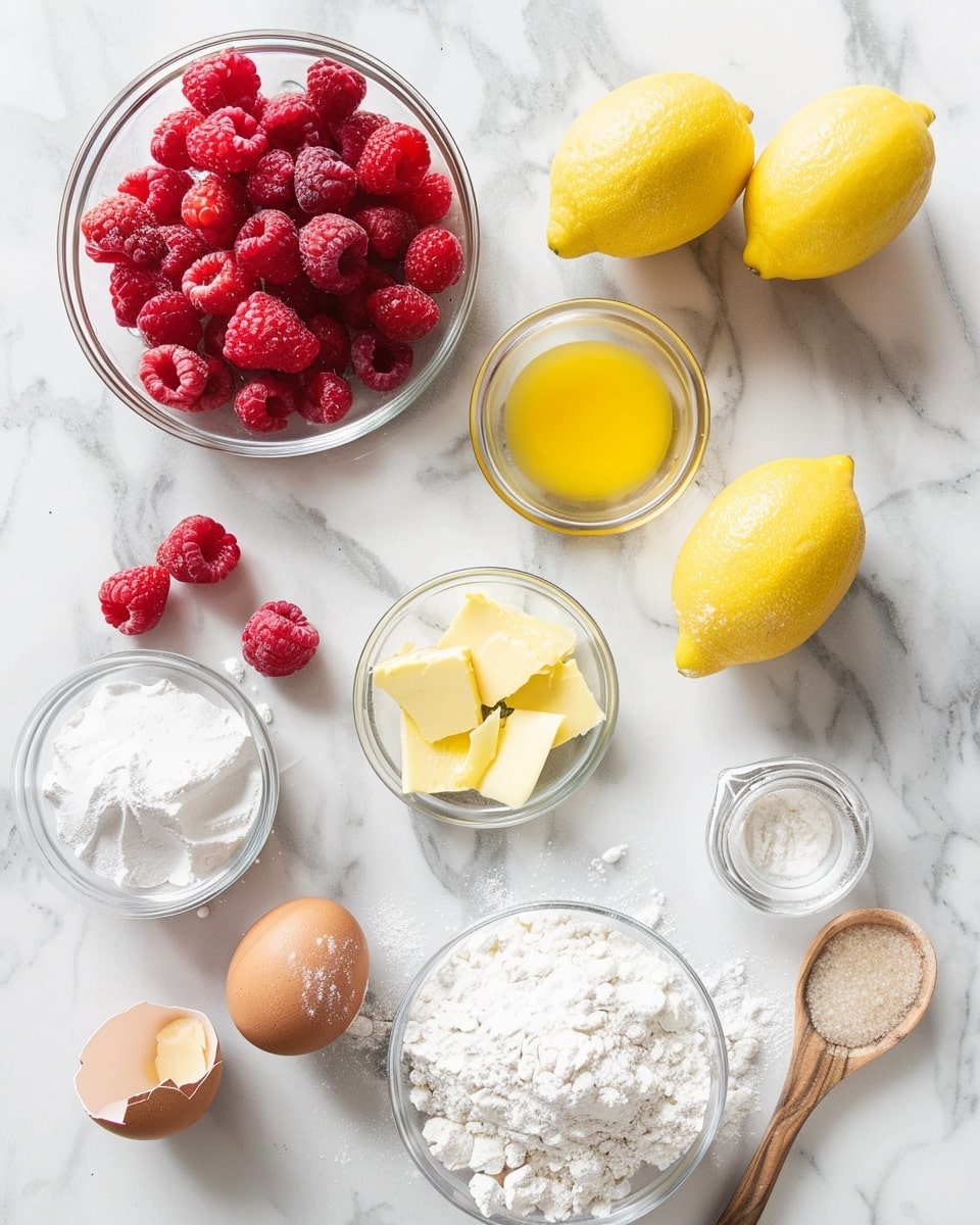 Single white plate presenting one raspberry thumbprint cookie with a visible bite taken, showcasing the soft, crumbly yellow dough textured with powdered sugar coating and the vibrant glossy red raspberry jam center, crumbs scattered delicately around the cookie, close-up angled shot emphasizing the contrast between the cookie’s tender interior and the smooth jam, set against a white marble background with natural lighting, styled like an inviting food blog image, photo taken with an iphone --ar 4:5 --v 7