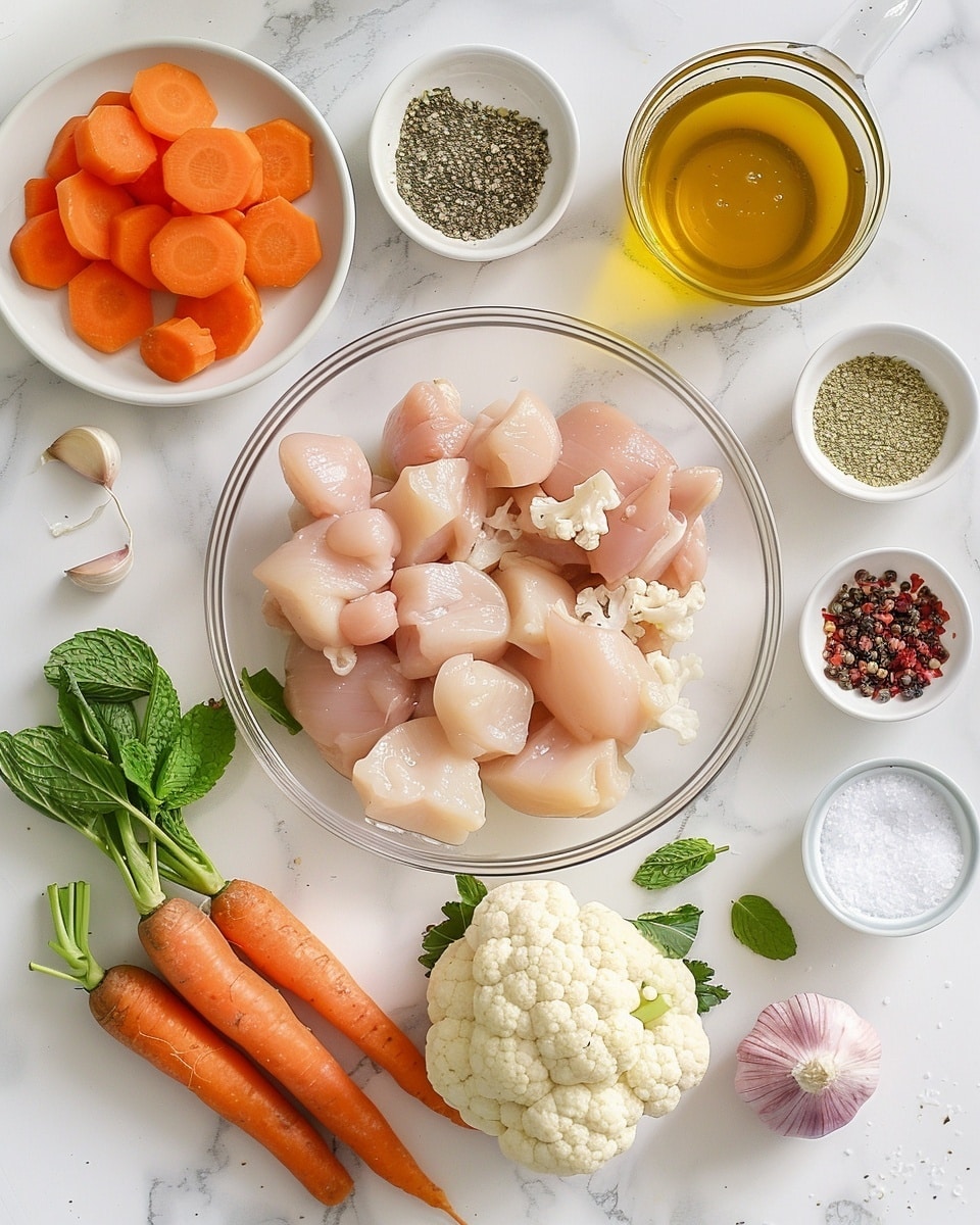 Single white bowl filled with a close-up serving of creamy chicken and rice soup, showcasing tender shredded chicken pieces, soft cooked carrot chunks, and flecks of black pepper and herbs suspended in a rich, velvety broth, spoon lifting a hearty portion with visible textures of chicken fibers and rice grains, natural lighting highlighting the comforting, warm tones, placed on a white marble surface, intimate plated serving photo taken with an iphone --ar 4:5 --v 7