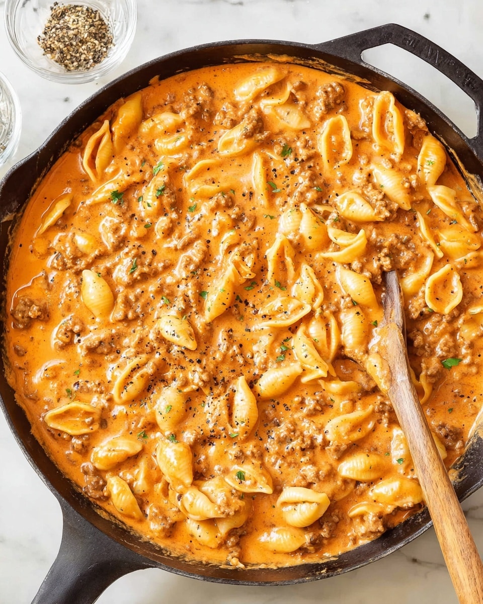 Creamy Beef and Shells Pasta Recipe