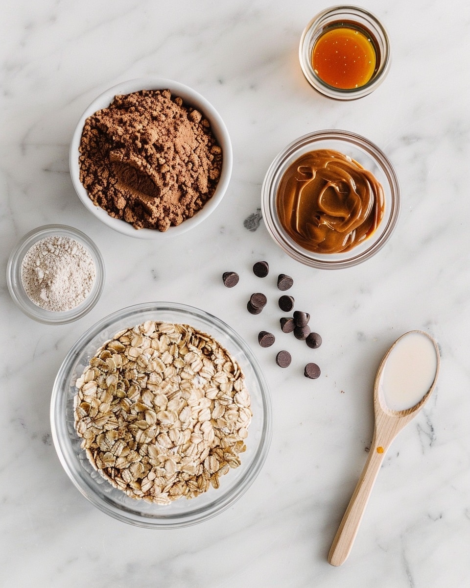 Single white plate holding one energy bite made of oats, peanut butter, chocolate chips, and shredded coconut, close-up angled view revealing the rough, textured surface studded with dark chocolate chunks and small coconut flakes, soft natural lighting highlighting the chewy interior ingredients, placed on white marble surface, intimate plated serving photo taken with an iphone --ar 4:5 --v 7
