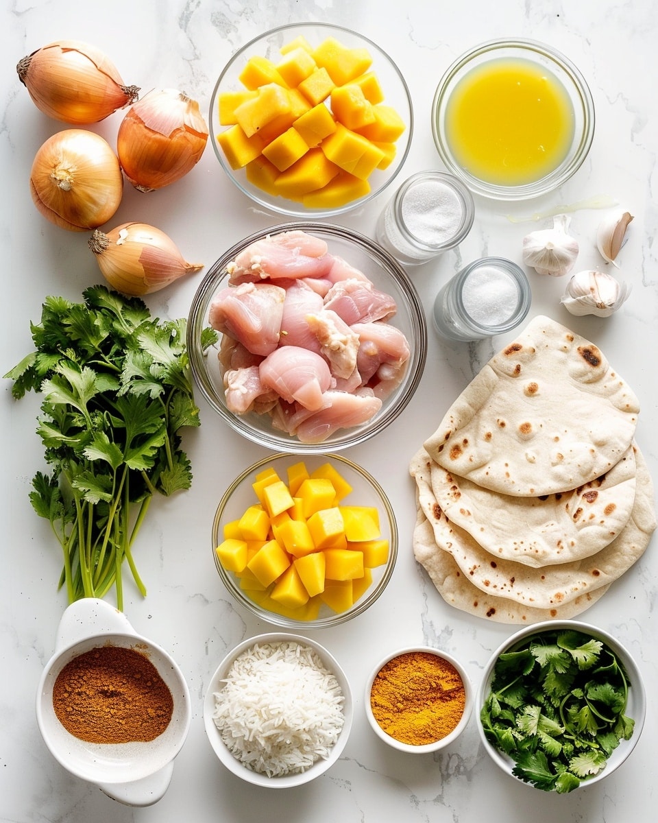 Single white bowl with a plated serving of rich, creamy orange curry loaded with tender chunks of potato and chicken, fresh chopped cilantro sprinkled on top for vibrant contrast, close-up angled shot highlighting the thick, smooth texture of the sauce coating the ingredients, steam gently rising, placed on a white marble surface, styled like a comforting food blog photo taken with an iphone --ar 4:5 --v 7