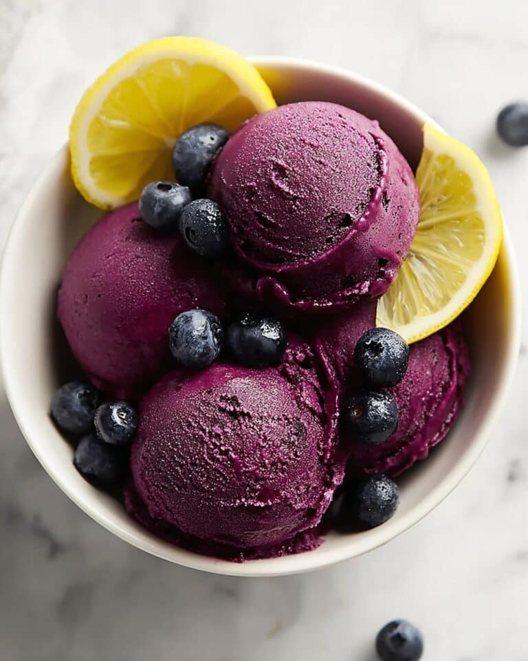 No Churn Blueberry Lemon Sorbet for a Refreshing Treat Recipe