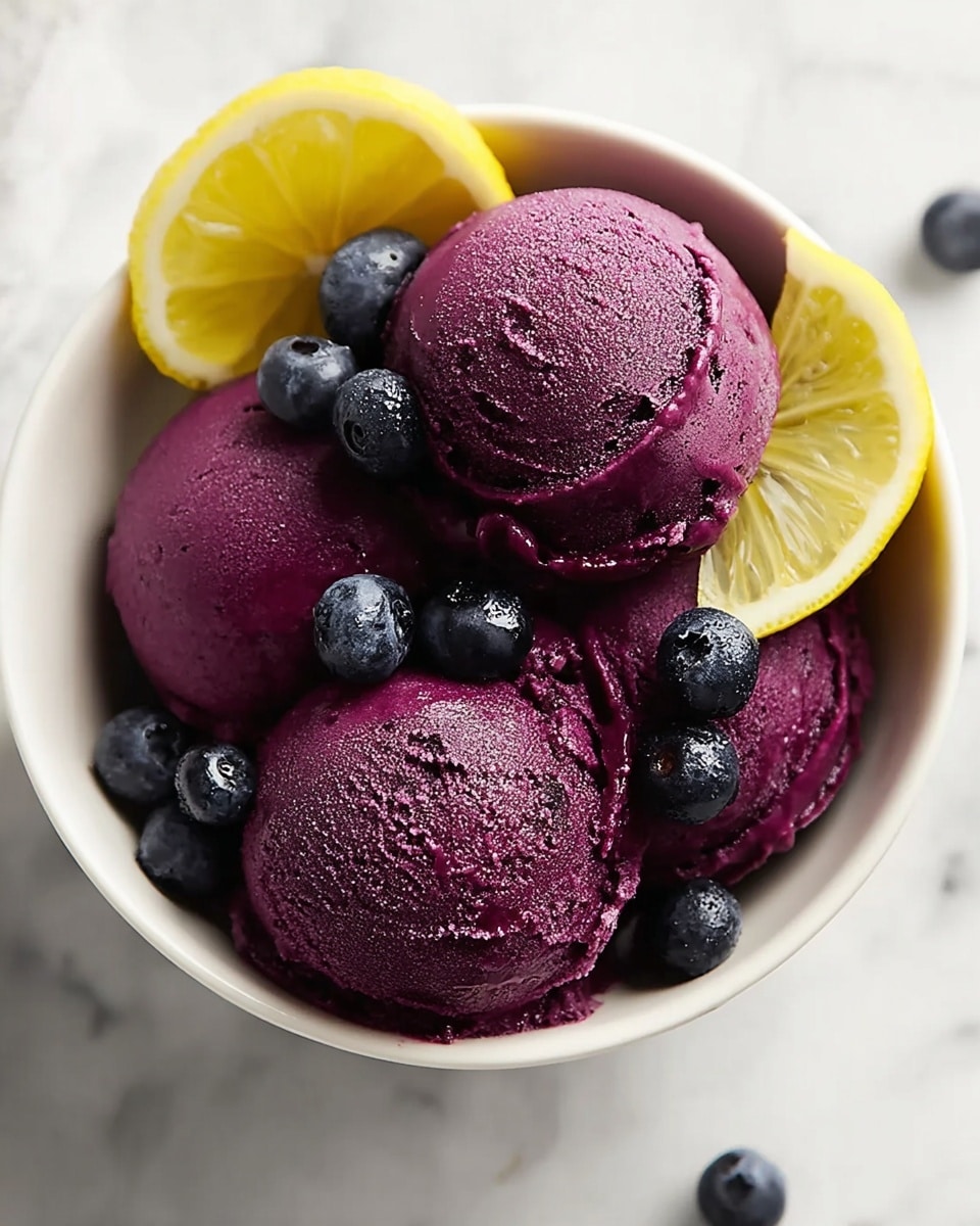 No Churn Blueberry Lemon Sorbet for a Refreshing Treat Recipe