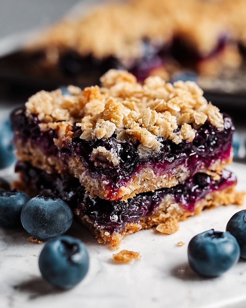 Large white rectangular baking dish filled with an uncut whole tray of golden blueberry oat bars, featuring a thick crust base, a vibrant layer of fresh blueberries, and a crumbly oat and almond topping, all perfectly baked and evenly distributed, photographed from a professional 3/4 angle view on a white marble surface with natural lighting, styled like a hero food magazine shot, photo taken with an iphone --ar 4:5 --v 7