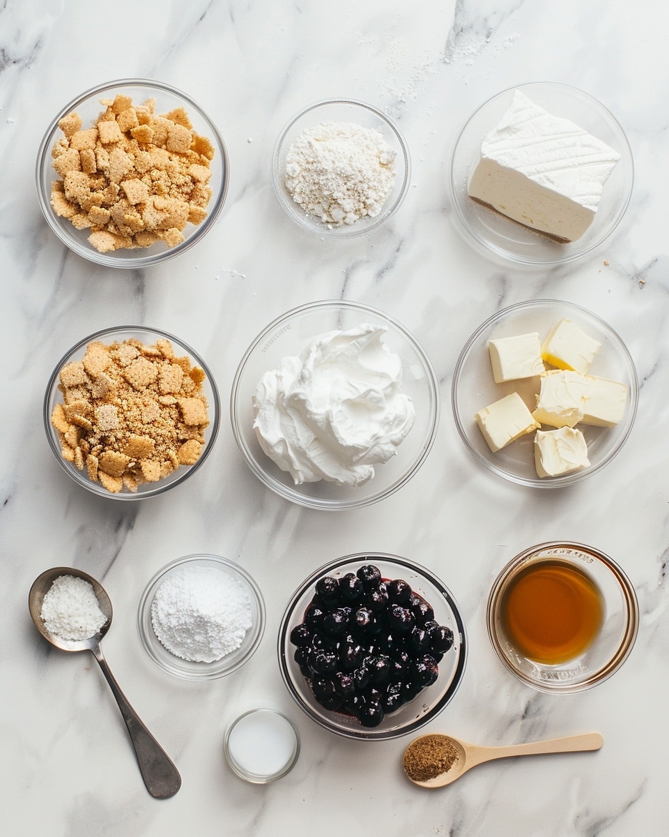 Single white plate holding one thick slice of blueberry dessert bar, showcasing distinct layers of crumbly golden graham cracker crust, glossy deep purple blueberry filling with visible whole berries, and a generous cloud of fluffy white whipped topping crowned with a sprinkle of finely crushed graham cracker crumbs, angled close-up view revealing the moist texture of the filling and the creamy topping contrast, natural light illuminating the fresh details, placed on a white marble surface, intimate styled plated serving photo taken with an iphone --ar 4:5 --v 7