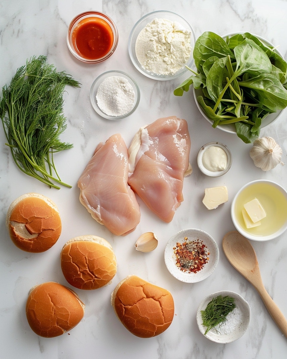 Single white plate featuring one crispy fried chicken sandwich portion, showcasing a golden, crunchy chicken fillet layered with fresh leafy greens and a thick dollop of creamy herb-infused sauce, the sandwich’s soft brioche bun slightly toasted and glistening under natural light, close-up angled shot emphasizing the texture of the crispy coating and the fluffy interior of the bun, set on a white marble surface, styled as a ready-to-eat, intimate food blog serving, photo taken with an iphone --ar 4:5 --v 7