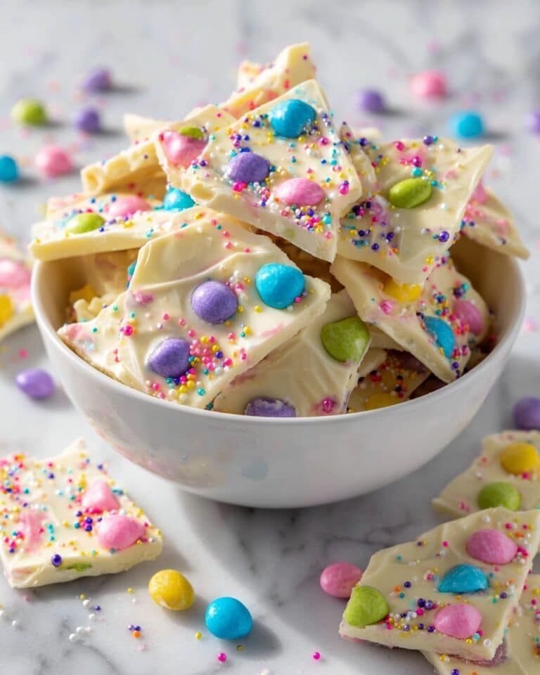 White Chocolate Easter Bark with Candy and Sprinkles Recipe