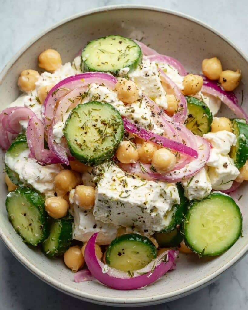 Cottage Cheese Chickpea Salad Bowl Recipe