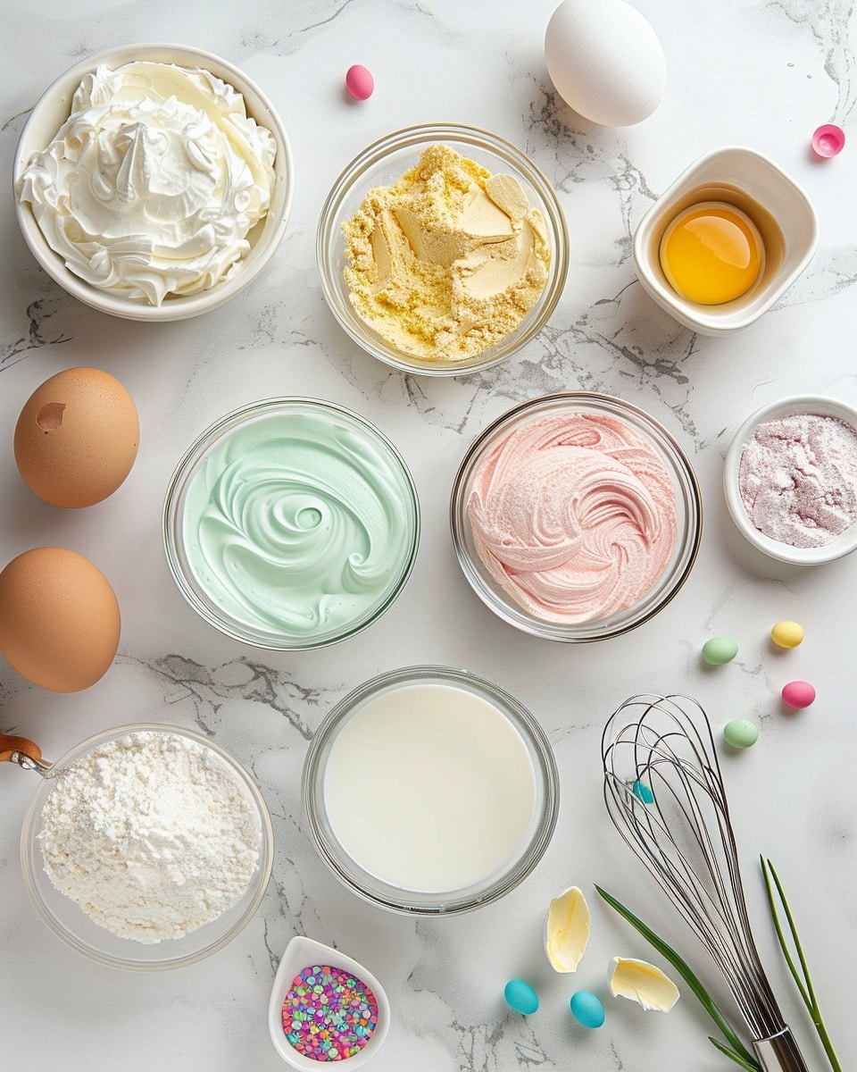 Single white plate holding one pastel-colored Easter egg-shaped dessert, coated in smooth white icing with vibrant drizzles of pink, yellow, and blue icing, close-up view revealing a hint of dense, moist cake texture inside where a small bite is taken, natural light illuminating the glossy icing and delicate drizzle patterns, plate set on white marble surface, intimate styled serving photo taken with an iphone --ar 4:5 --v 7