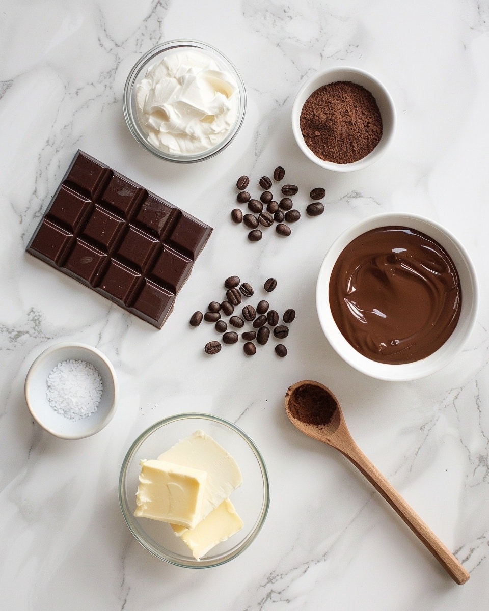 Single white dessert plate showcasing one chocolate truffle with a smooth, rich chocolate ganache interior revealed, glossy dark chocolate coating drizzled elegantly on top, sprinkled with sea salt flakes for contrast and texture, close-up angled shot highlighting the creamy layers and velvety finish, small chocolate chunks artfully placed beside it, all on a white marble surface under natural lighting, styled like an intimate food blog serving, photo taken with an iphone --ar 4:5 --v 7