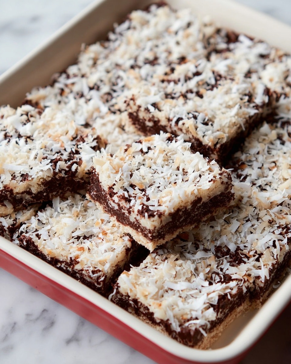 No Bake Chocolate Coconut Fudge Bars Recipe