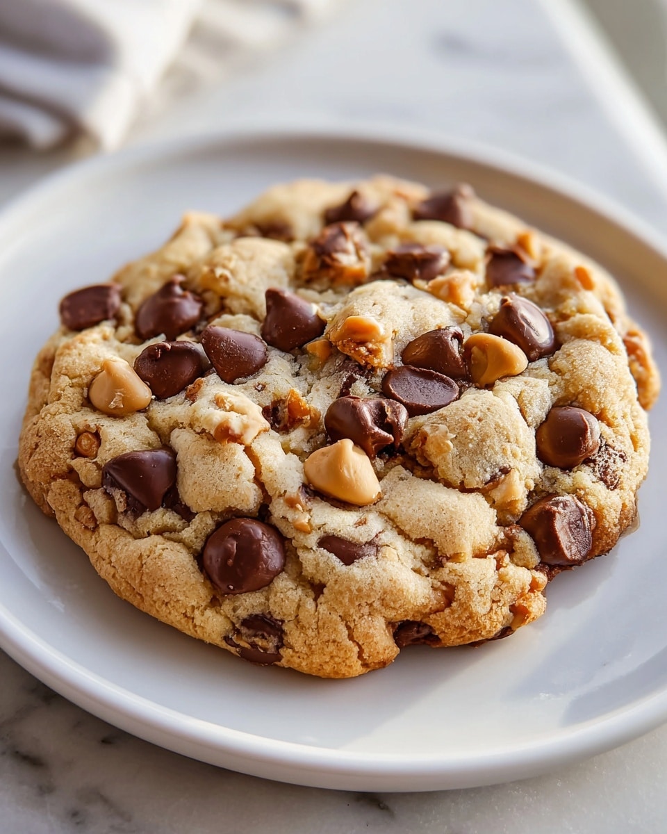 A large white rectangular baking tray filled with a full batch of freshly baked chocolate chip and butterscotch chip cookies, each cookie golden brown with generous, melty chocolate and butterscotch chunks visible on top, arranged neatly and filling the entire pan, with a small pile of extra chocolate chips on the side for added detail, photographed at a 3/4 angle on a white marble countertop with natural lighting, styled like a hero shot from a food magazine, photo taken with an iphone --ar 4:5 --v 7