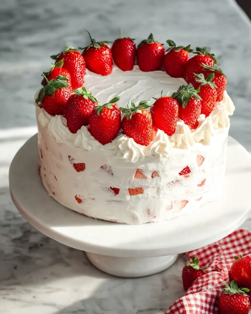 Strawberries & Cream Cake Recipe