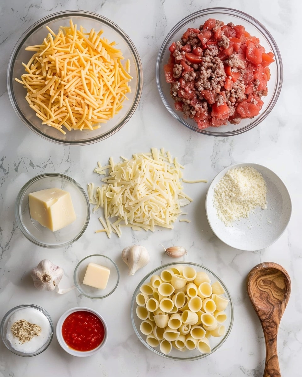 Single white bowl showcasing a close-up of a creamy pasta shell serving, filled with tender ground meat and diced tomatoes, bathed in a rich, orange-hued sauce, sprinkled with fresh chopped parsley for garnish, the pasta shells revealing their soft texture and filling, set on a white marble surface with natural lighting highlighting the glossy sauce and intricate pasta details, styled as a comforting individual portion ready to eat, photo taken with an iphone --ar 4:5 --v 7