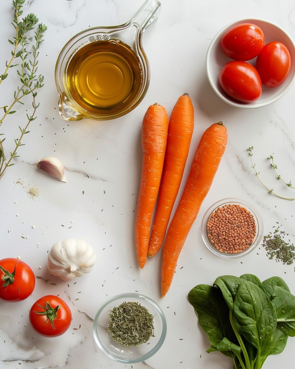 Single white bowl with a close-up view of a hearty serving of lentil soup, showcasing tender lentils and chunks of vegetables like carrots and onions in a rich tomato-based broth, vibrant green spinach leaves swirled throughout, light seasoning with black pepper visible on the surface, placed on a white marble background, natural lighting highlighting the warm textures and wholesome ingredients, intimate plated serving photo taken with an iphone --ar 4:5 --v 7