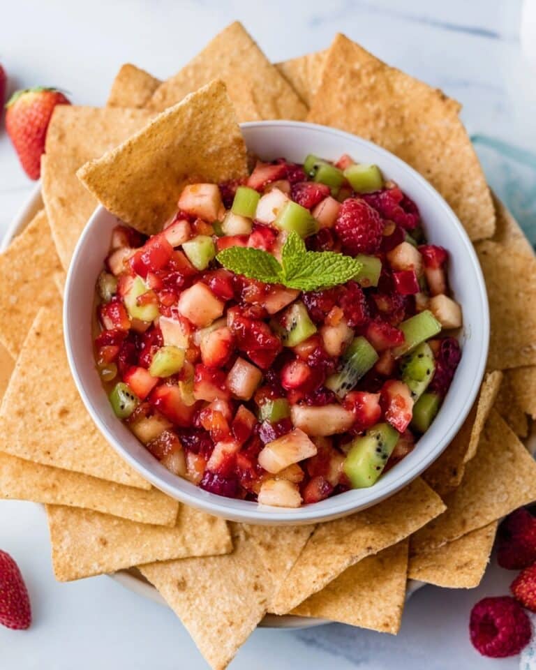 Fruit Salsa with Cinnamon Sugar Tortilla Chips Recipe