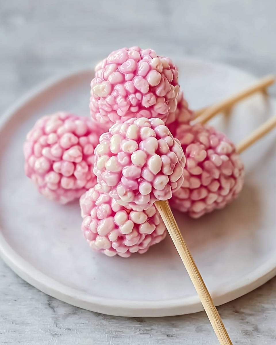 A large white serving bowl filled with multiple pink and white shrimp-flavored crackers on wooden skewers, arranged elegantly in a fan shape showing the full quantity of this traditional snack, each cracker puffed and textured with visible air bubbles, displayed on a white marble countertop with natural daylight highlighting the crunchy textures, professional food styling photo taken with an iphone --ar 4:5 --v 7