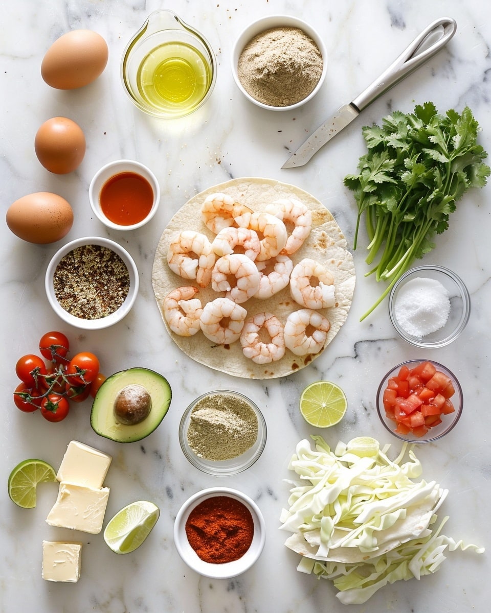 Close-up of a single white plate holding one shrimp taco with charred, warm corn tortillas folded around a generous portion of grilled, spiced shrimp, topped with a creamy cilantro-lime sauce dripping down the shrimp, fresh chopped cilantro sprinkled on top, and thinly sliced greens peeking from inside the taco, all set on a white marble surface with natural light highlighting the textures and layers of the shrimp and sauce, intimate plated serving photo taken with an iphone --ar 4:5 --v 7