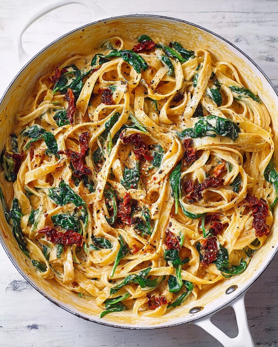 Linguine with Spinach and Sun-Dried Tomato Cream Sauce Recipe