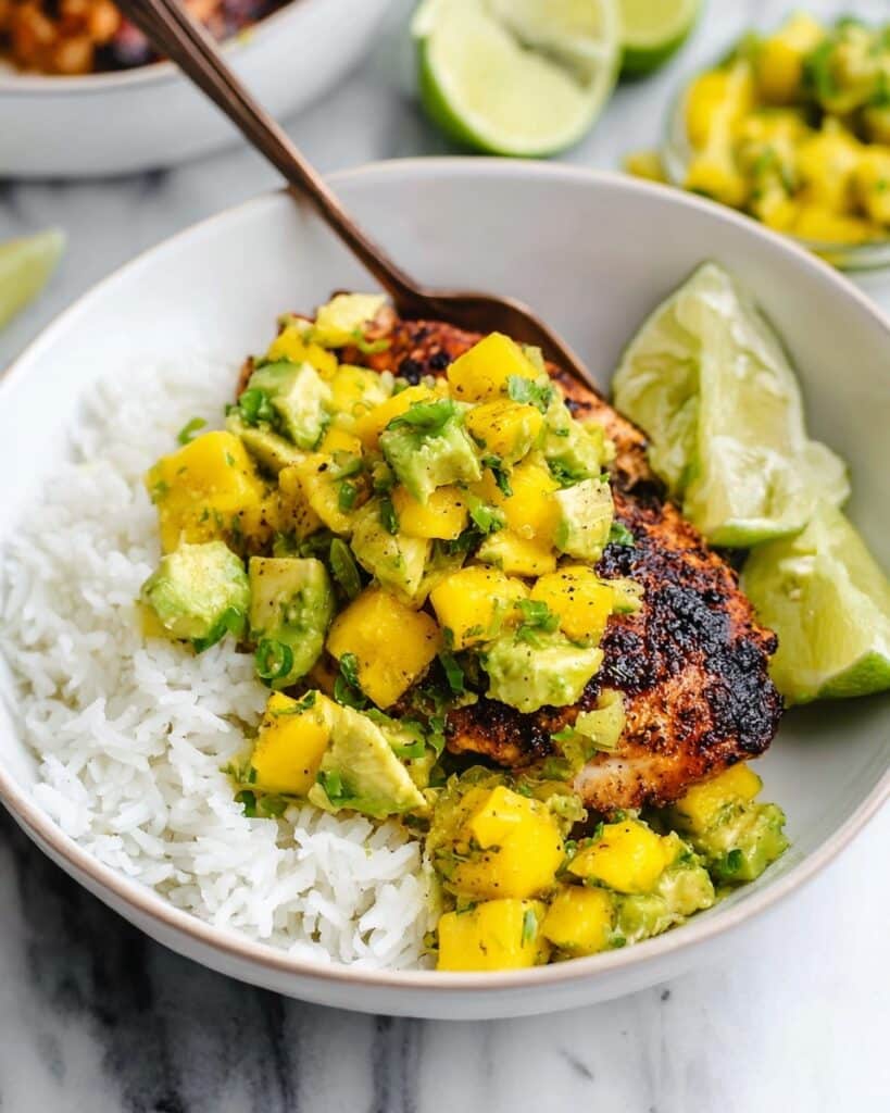 Grilled Chicken with Avocado Mango Salsa Recipe