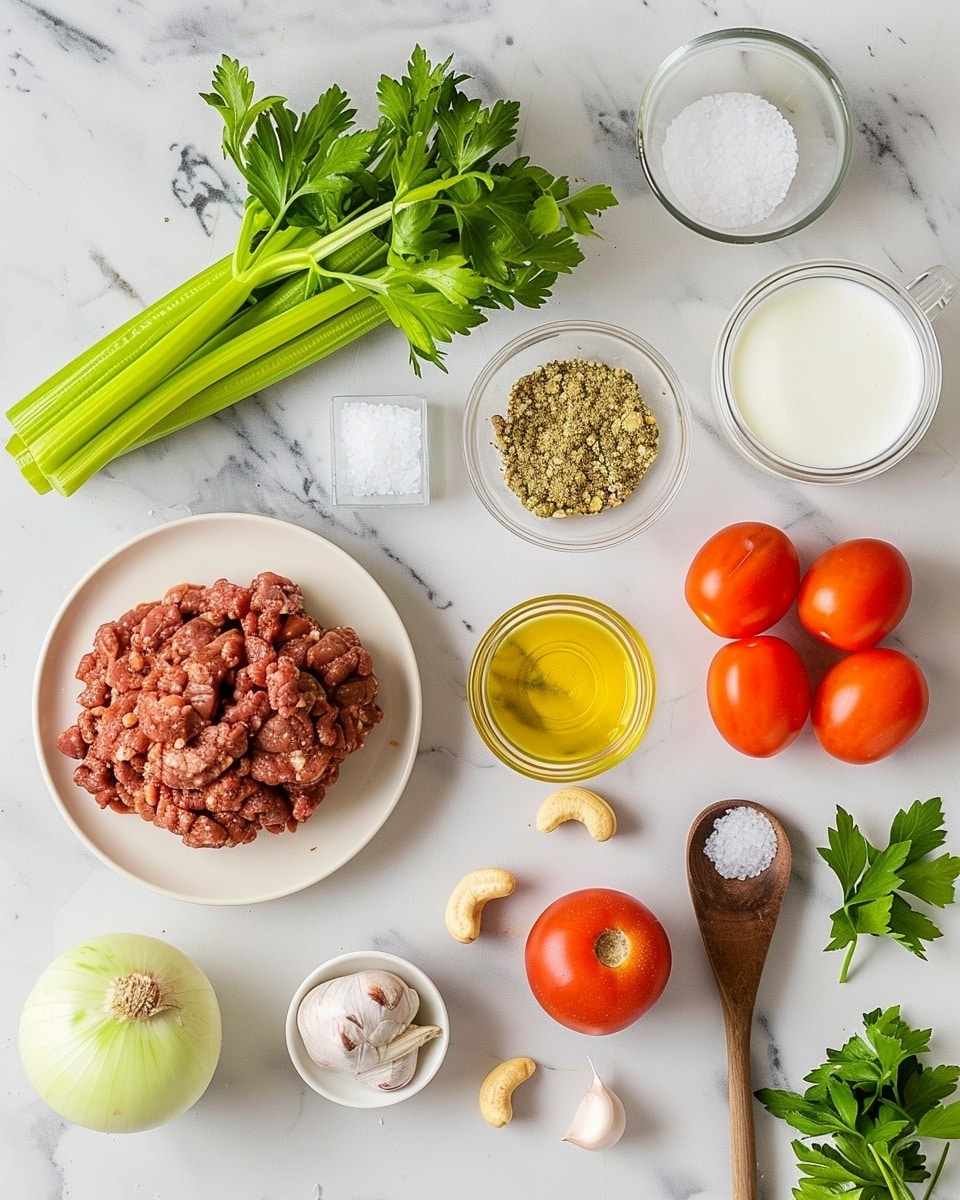 Single white bowl showcasing a generous serving of creamy sausage soup with visible chunks of browned ground sausage, diced carrots, and onions bathed in a rich, speckled creamy broth, topped with freshly chopped parsley and cracked black pepper for garnish, natural light accentuating the textures and steam rising gently, placed on a white marble surface, intimate plated serving photo taken with an iphone --ar 4:5 --v 7