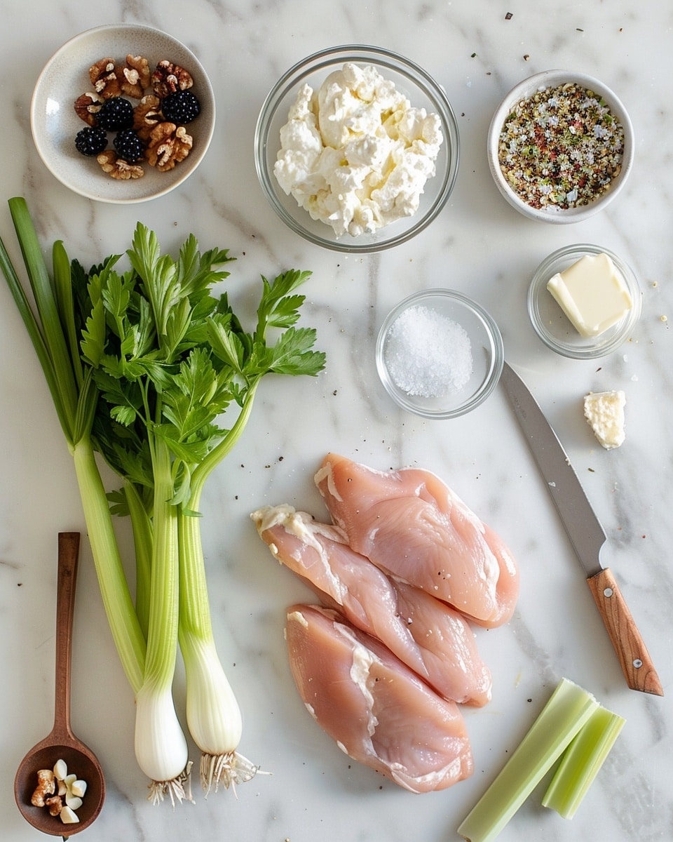 Single white plate holding one thick sandwich half filled with shredded chicken salad mixed with fresh green celery chunks and whole blackberries, creamy texture visible with hints of purple from the berries, toasted golden bread showing crisp edges and soft interior, close-up angled shot revealing layers and vibrant filling, natural light highlighting the freshness, placed on a white marble surface, styled like a food blog photo taken with an iphone --ar 4:5 --v 7