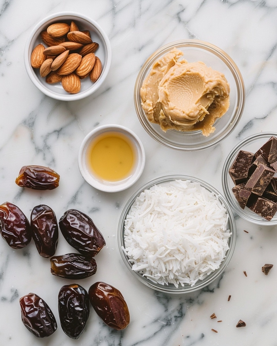 Single white plate with a neatly cut bar portion featuring a dense, textured interior studded with oats and coconut flakes, topped with delicate toasted coconut slices and thin drizzles of dark chocolate, close-up angled shot revealing the rich, chewy layers and slightly crisp edges, natural light highlighting the rustic yet indulgent details, placed on a white marble surface, styled for an intimate food blog presentation, photo taken with an iphone --ar 4:5 --v 7