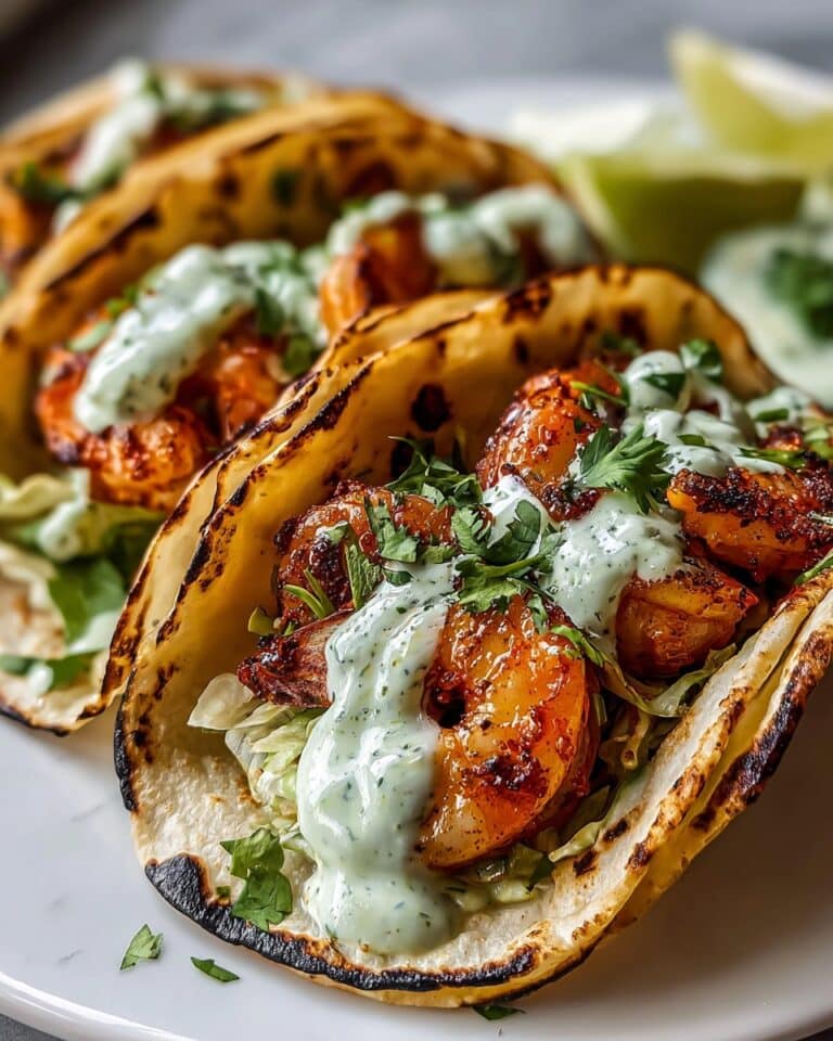 Spicy Shrimp Tacos with Crema Recipe