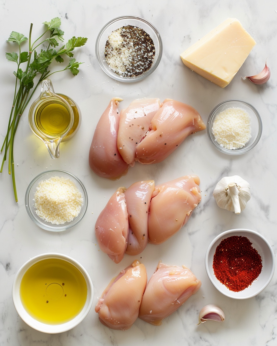 Single white plate featuring a golden-brown crispy baked chicken thigh with a visible crunchy breadcrumb topping, close-up angled shot revealing tender, juicy interior meat beneath the textured crust, scattered crispy crumbs around the serving, natural lighting highlighting the savory coating, placed on white marble surface, intimate plated serving photo taken with an iphone --ar 4:5 --v 7