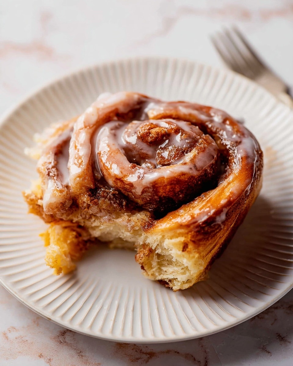 White rectangular baking dish filled with a full batch of warm cinnamon rolls, each perfectly spiraled with rich cinnamon filling and generously glazed with creamy icing melting into every crevice, accompanied by a small white bowl of extra caramel sauce and two glasses of milk, all set on a white marble background with natural lighting, professional 3/4 angle hero shot photo taken with an iphone --ar 4:5 --v 7