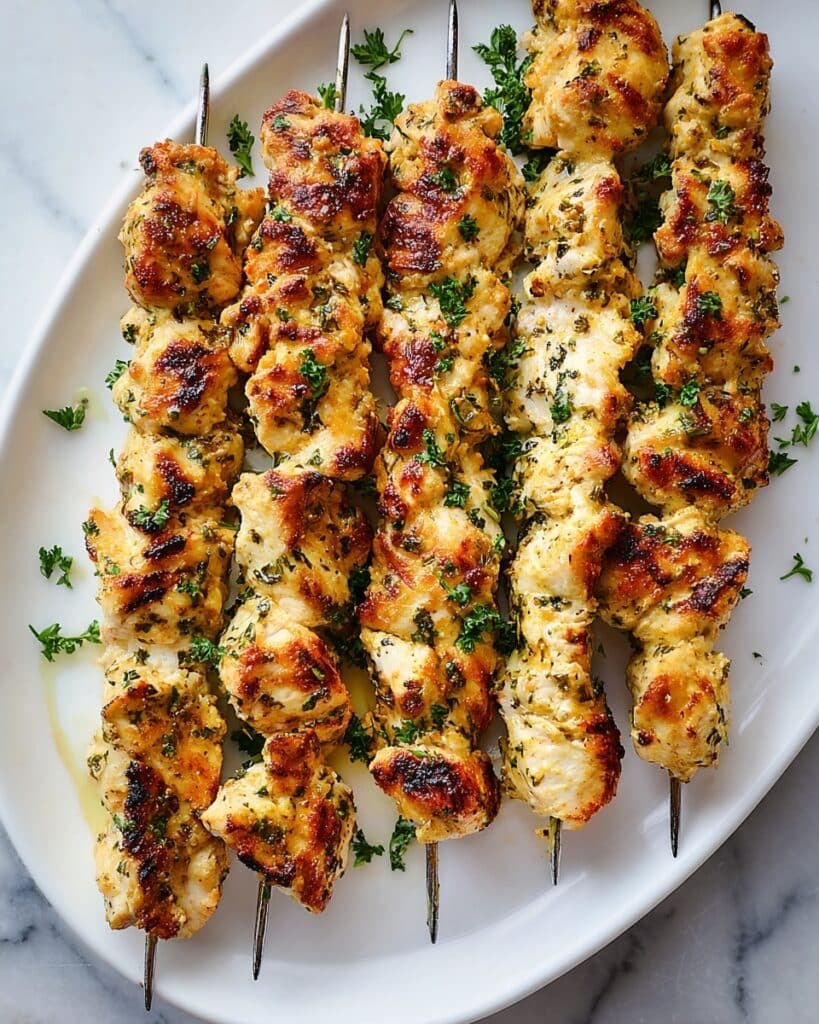 Garlic Parmesan Chicken Kebabs Recipe