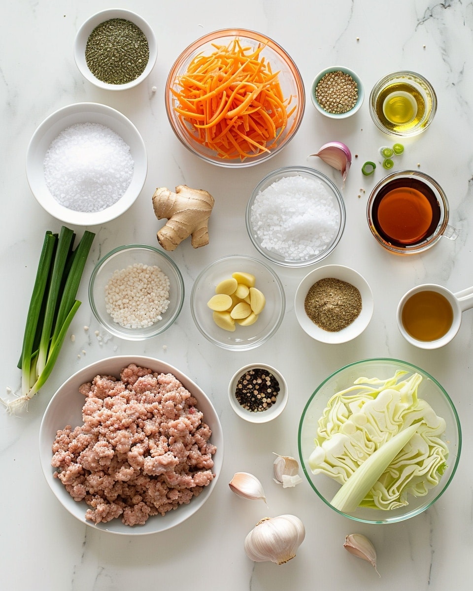 Single white bowl filled with a close-up serving of clear broth soup with translucent cabbage pieces, shredded carrots, minced cooked meat, and sliced green onions floating on top, the warm soup showing texture and ingredients’ details, placed on a white marble surface with natural light highlighting the vibrant colors, styled as an intimate plated serving ready to eat, photo taken with an iphone --ar 4:5 --v 7